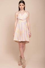 Elise Strapless Formal Dress Pink & Yellow