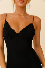 So She Says Molded Bust Cup Mini Dress Black