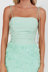 Love & Honor Textured Floral Maxi Dress Sage