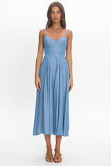 Take It All Cami Strap Midi Dress Light Blue