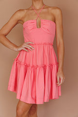 Horizons Frill Trim Mini Dress Pink