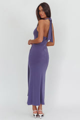 Matchmakers Sash Waist Halter Maxi Dress Taupe