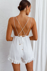Providence Strappy Back Romper White