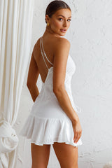 Casa Del Mar One-Shoulder Mini Dress White