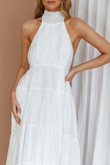 South Haven Halter Midi Dress White