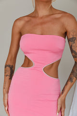 Bridget Cut-Out Midi Dress Barbie Pink