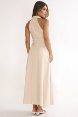 Teagun Collared Button Maxi Dress Stone