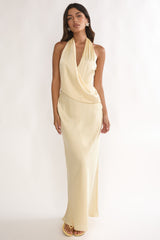 Jelina Draped Halter Maxi Dress Butter