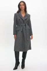 Luciana Waist Tie Trench Coat Grey