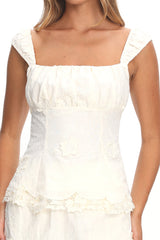 Tarelle Gathered Bust Top Cream