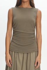 Keeeva Boatneck Maxi Dress Light Khaki