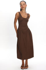 LIONESS Luna Rosa Maxi Dress Chocolate