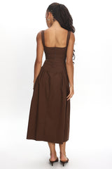 LIONESS Luna Rosa Maxi Dress Chocolate