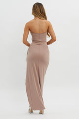 Evette Strapless Split Maxi Dress Tawny