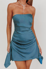 Toni Strapless Mini Dress Blue