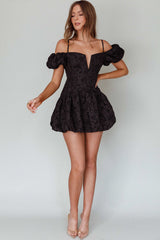 Mon Bebe Drop Waist Mini Dress Black