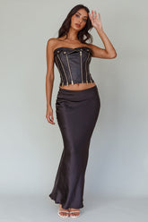 Moto Strapless Zipper Top Black