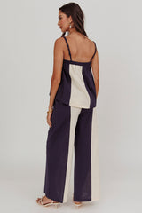 Dream Girl Contrast Wide Leg Pant Midnight