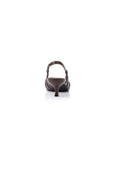 VERALI Lucius Slingback Kitten Heels Chocolate