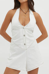 Glowing Halterneck Romper White