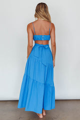 Bondi Waist Tie Maxi Skirt Sapphire