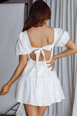 Marirose Tied Back A-Line Mini Dress White