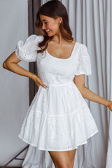 Marirose Tied Back A-Line Mini Dress White