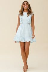 Reign Sleeveless Lace-Up Back Dress Baby Blue