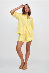 Jeni Embroidered Detail Shirt Yellow