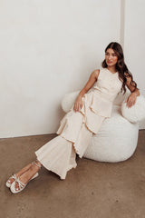Just Perfect Tiered Ruffle Maxi Dress Oat