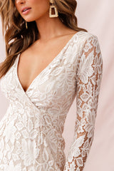 Kyle Long Sleeve Lace Dress Nude