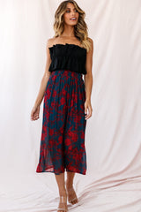 Thea Ruffle Crop Top Black