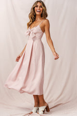 Hope Tie-Knot Bust Midi Dress Blush