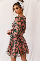 Wisteria Lane Long Sleeve Tea Dress Forest Green