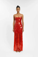 Backless Gown | Burnt Orange Sequin