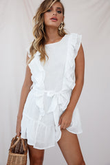 Easy Breezy Sleeveless Swing Dress White