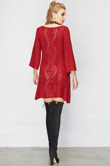 Hannah Classy Sweater Dress Red
