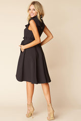 Harvard Bow Tie Trench Dress Black
