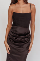 Morella Draped Waist Maxi Dress Black