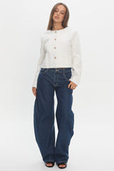 Beverly Hills Cropped Jacket Tweed White