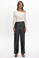 Fair Play Faux Leather Pants Black