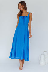 Sublime Tied Neckline Midi Dress Blue