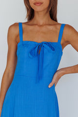 Sublime Tied Neckline Midi Dress Blue