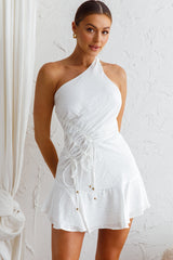 Casa Del Mar One-Shoulder Mini Dress White