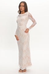 Loveland Off-Shoulder Lace Maxi Dress White