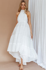 South Haven Halter Midi Dress White