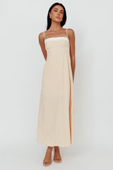 Taera Cami Strap Midi Dress Oat