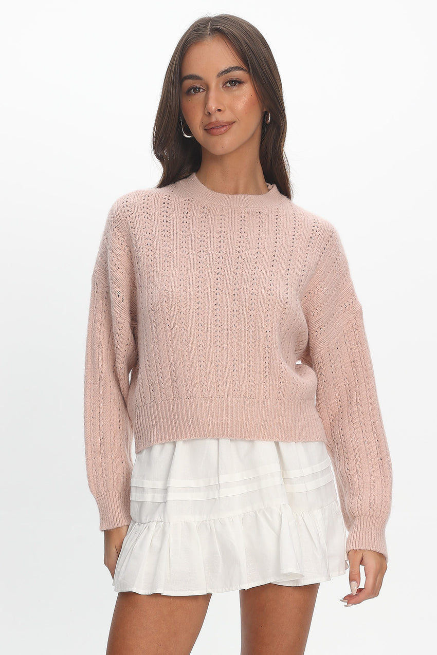 Cadence Knit Sweater Pink