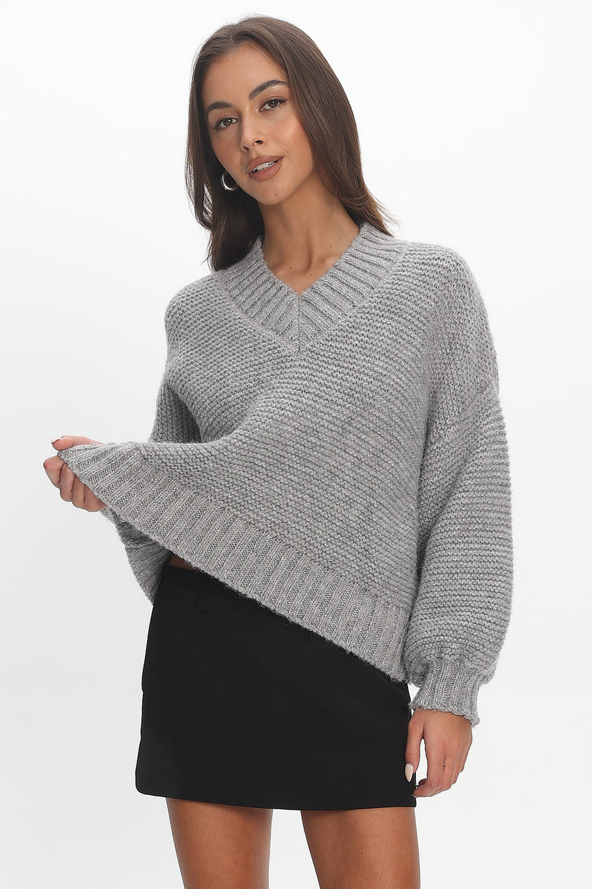 Samaya Chunky Knit Sweater Grey
