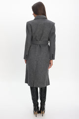 Luciana Waist Tie Trench Coat Grey